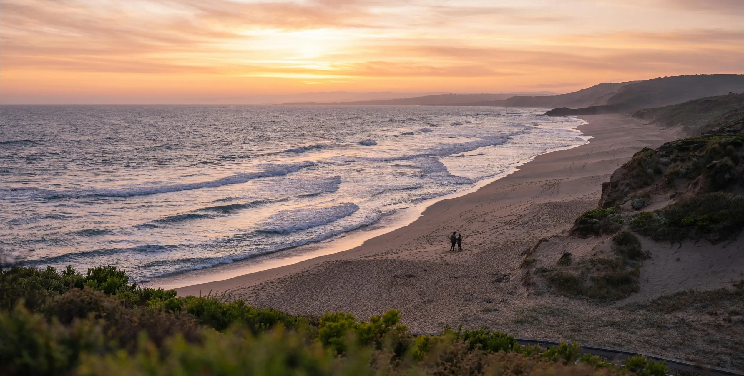 Australian coastline at sunset